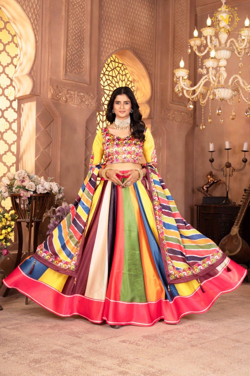 New Lounching Digital Print Muslin Cotton Lehenga Choli  D.12