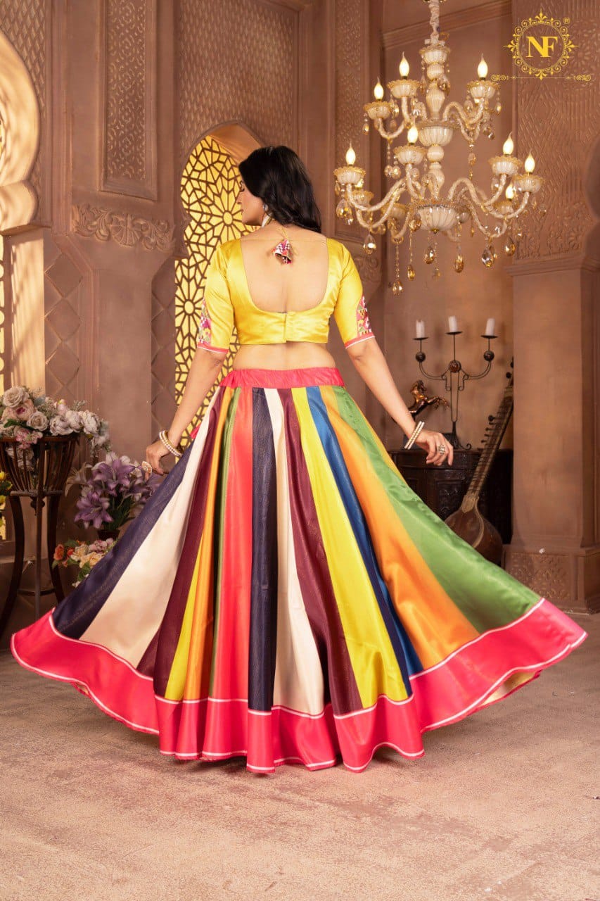 New Lounching Digital Print Muslin Cotton Lehenga Choli  D.12