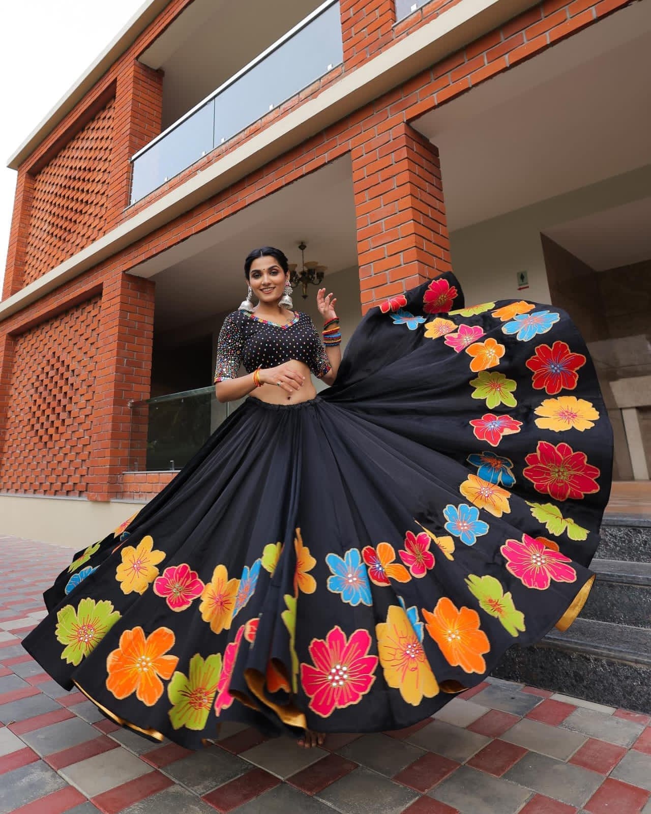 TusserSilk Lehenga Choli with Intricate Print and Dupatta D.13