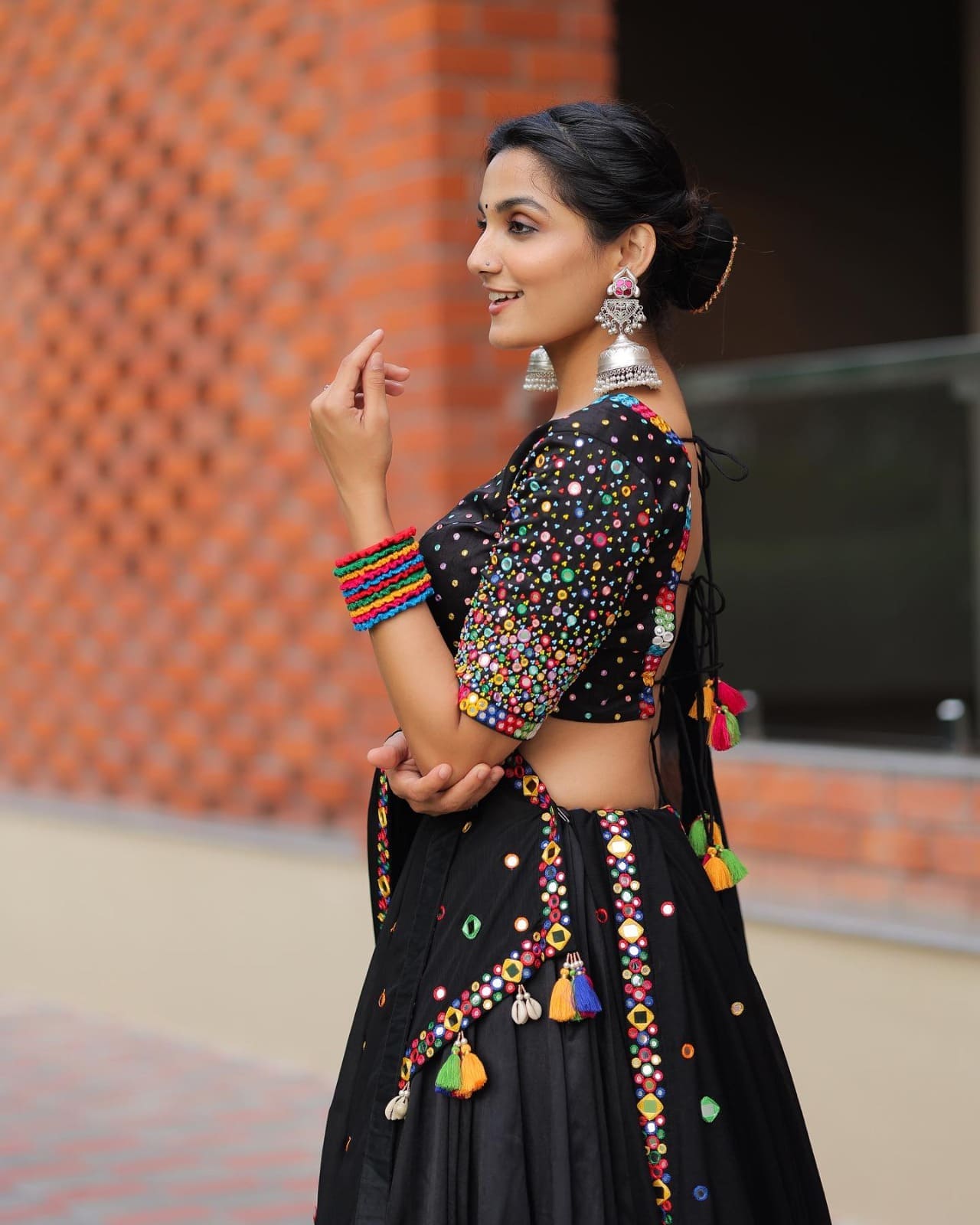 TusserSilk Lehenga Choli with Intricate Print and Dupatta D.13