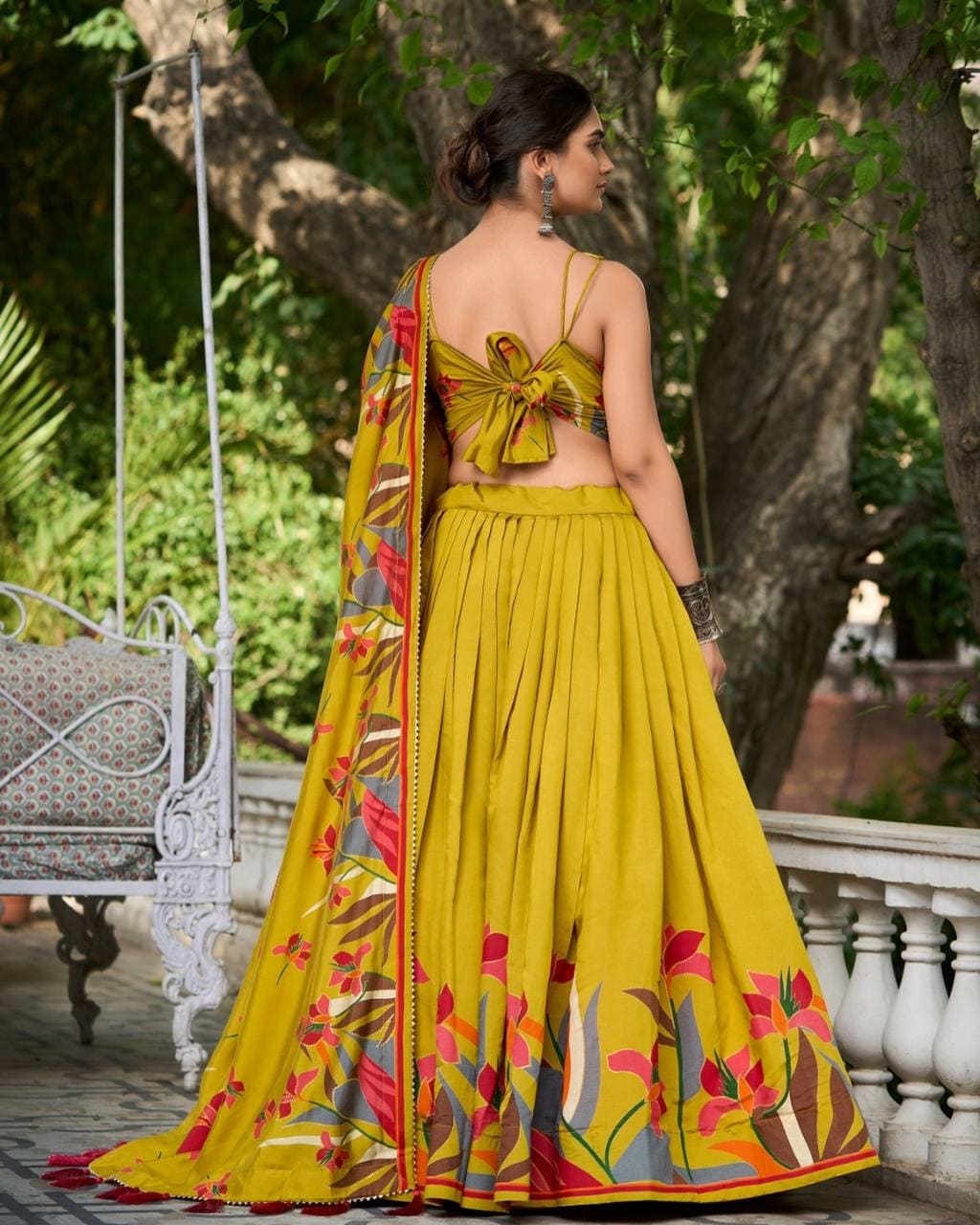 New Lounching Digital Print Muslin Cotton Lehenga Choli D.14