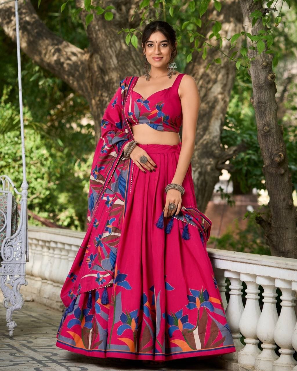 New Lounching Digital Print Muslin Cotton Lehenga Choli D.14