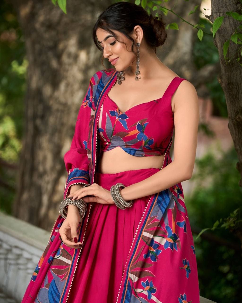 New Lounching Digital Print Muslin Cotton Lehenga Choli D.14