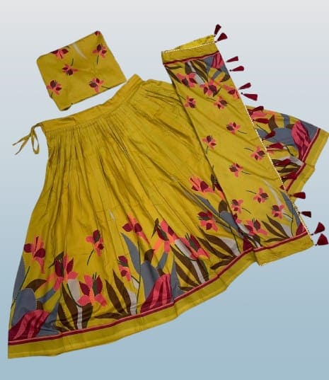 New Lounching Digital Print Muslin Cotton Lehenga Choli D.14