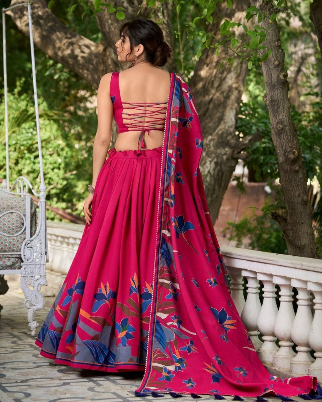 New Lounching Digital Print Muslin Cotton Lehenga Choli D.14