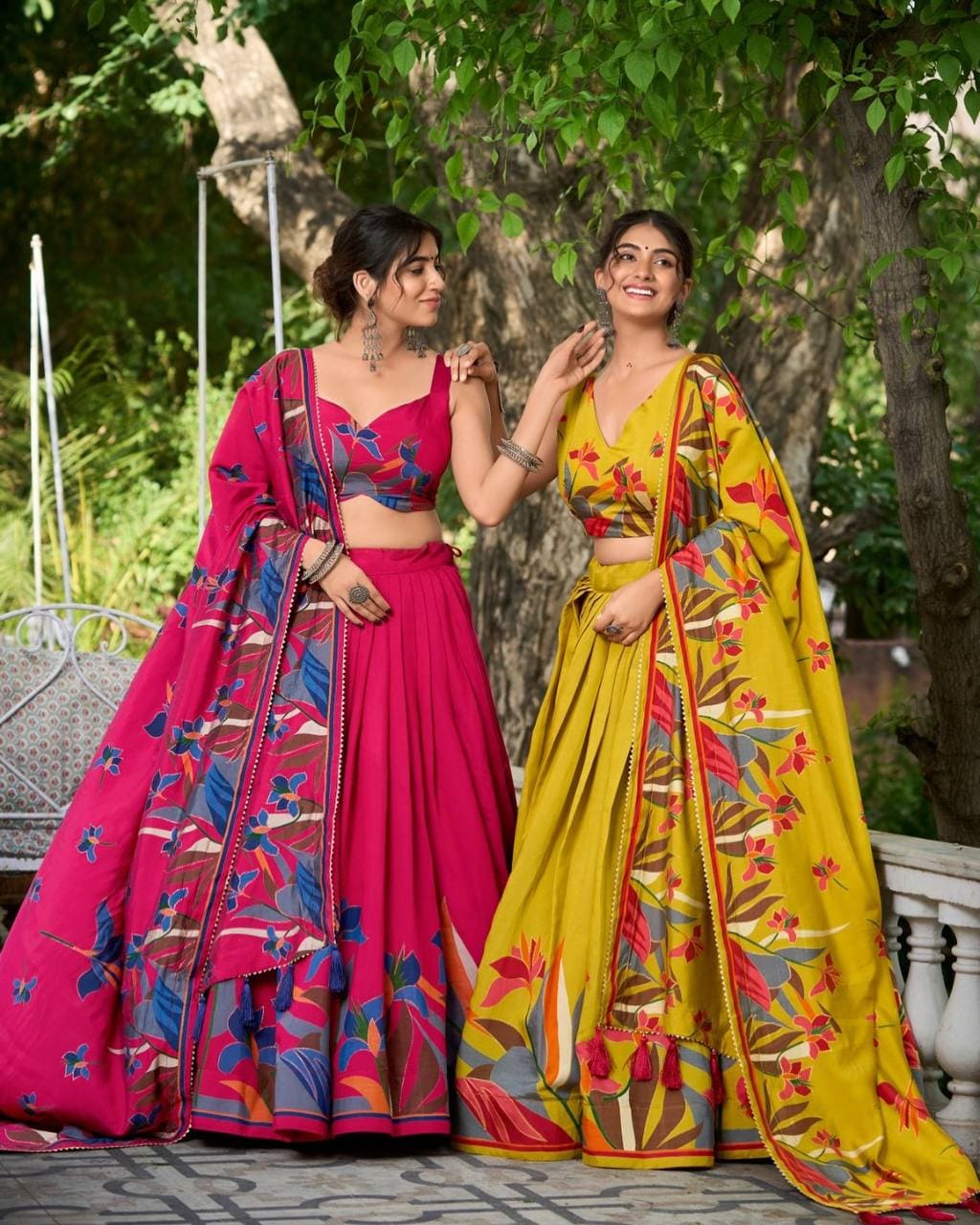 New Lounching Digital Print Muslin Cotton Lehenga Choli D.14