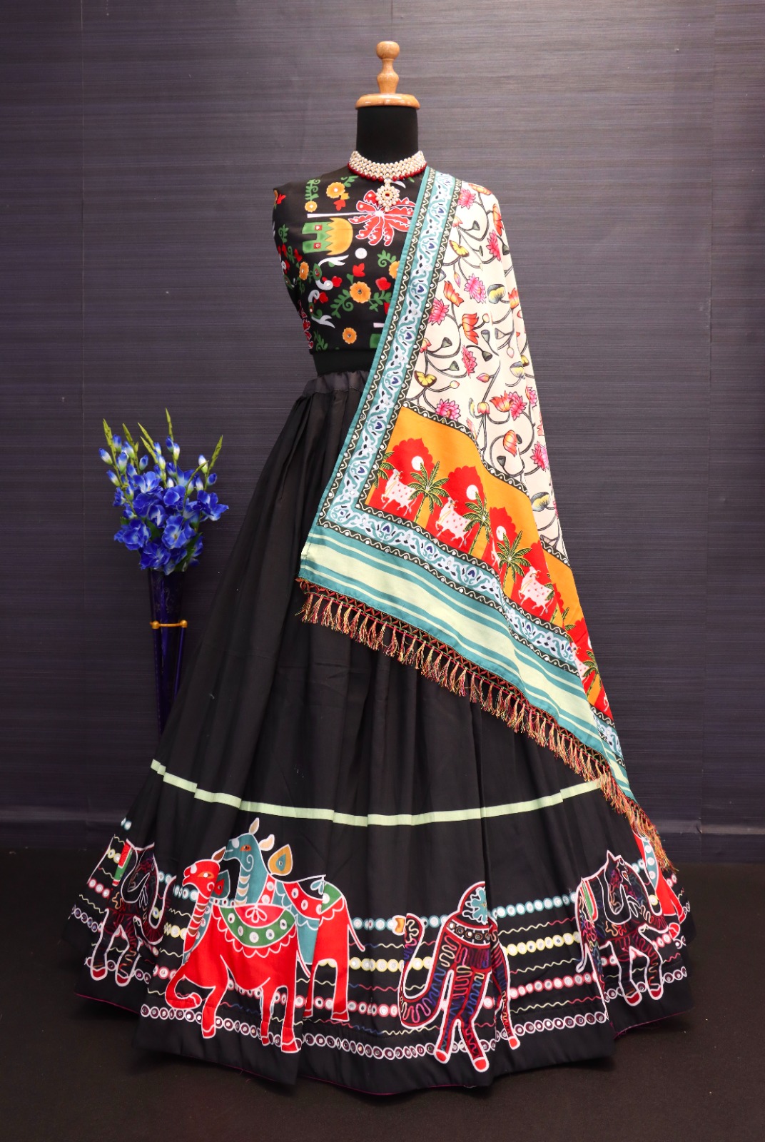 New Lounching Digital Print Muslin Cotton Lehenga Choli  D.16