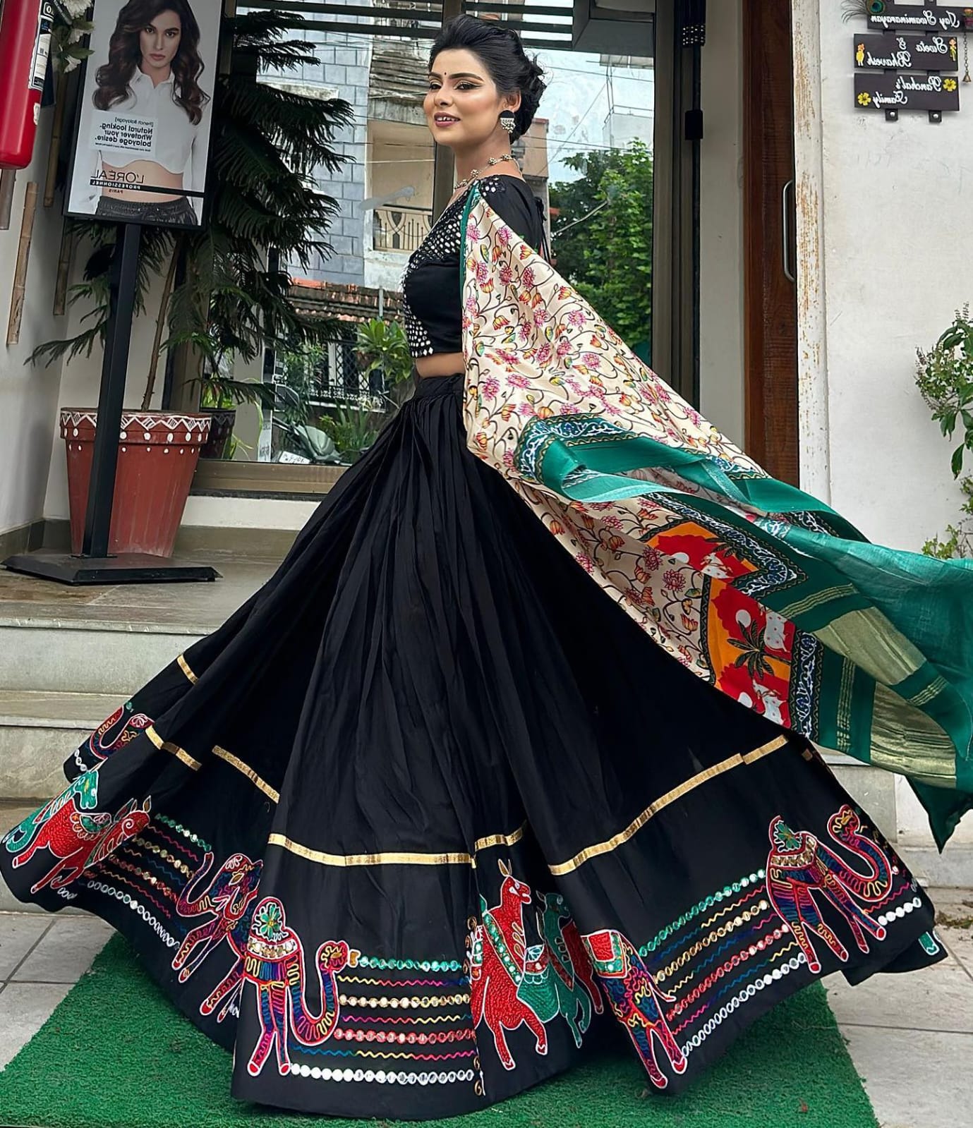 New Lounching Digital Print Muslin Cotton Lehenga Choli  D.16