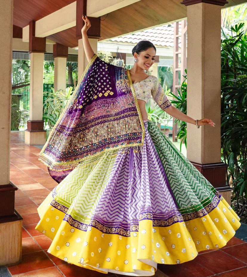 New Lounching Digital Print Muslin Cotton Lehenga Choli D.18