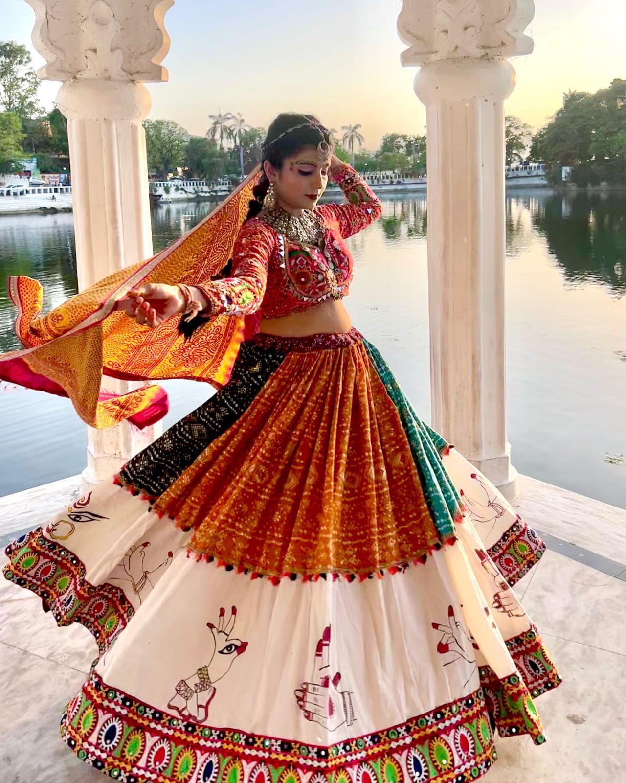 New Lounching Digital Print Muslin Cotton Lehenga Choli D.19