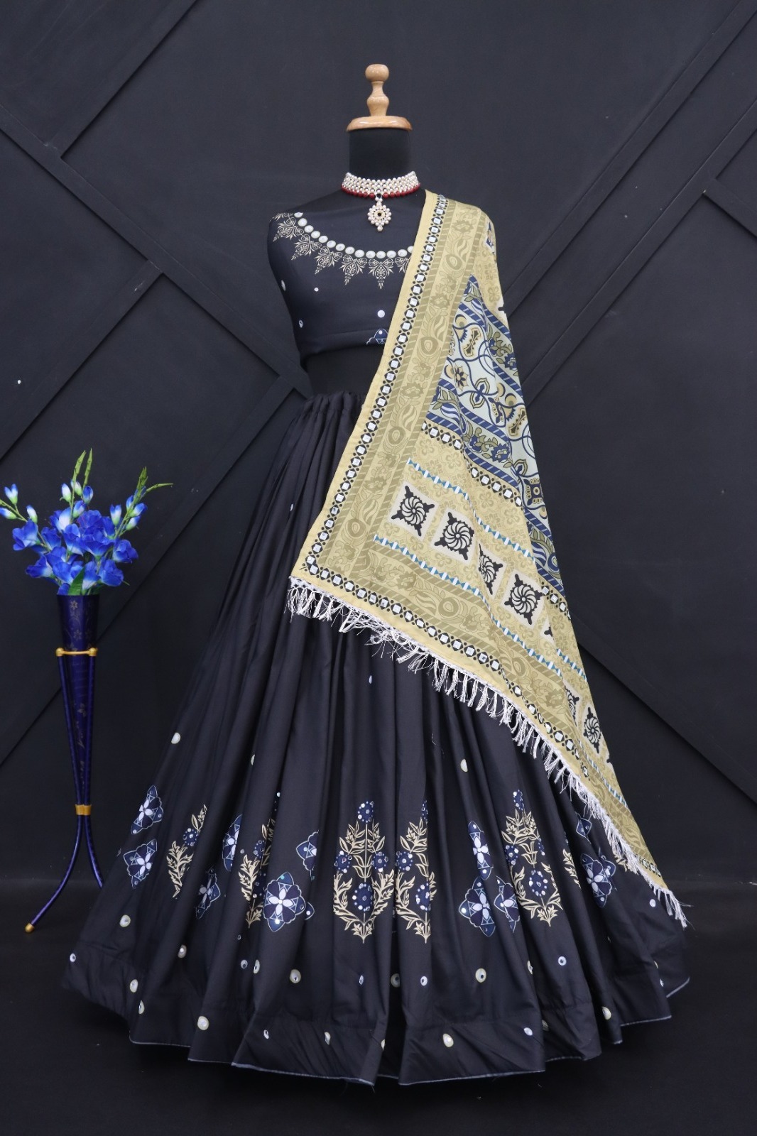 New Lounching Digital Print Muslin Cotton Lehenga Choli D.22