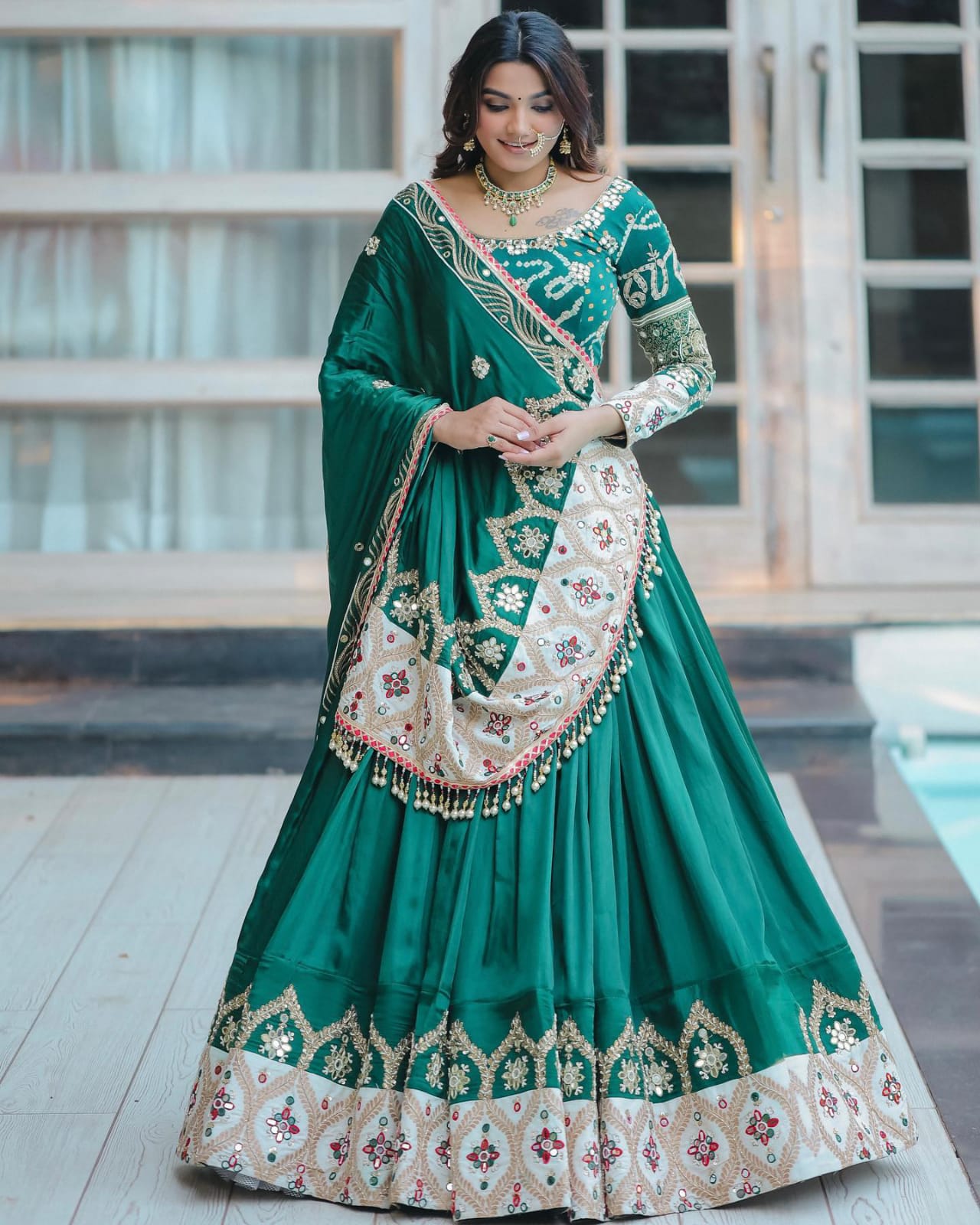 New Lounching Digital Print Muslin Cotton Lehenga Choli D.29