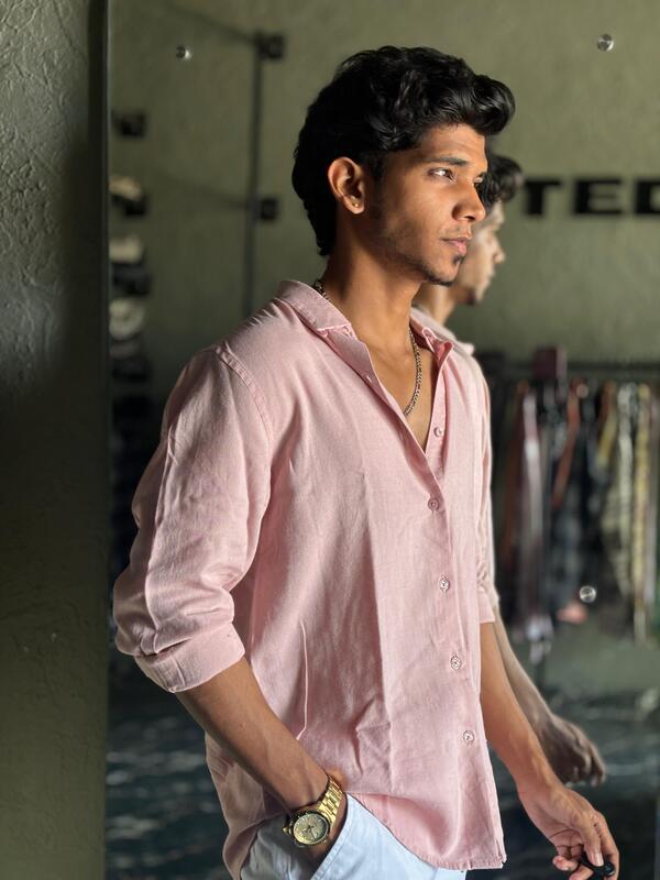 Soft pink linen shirt