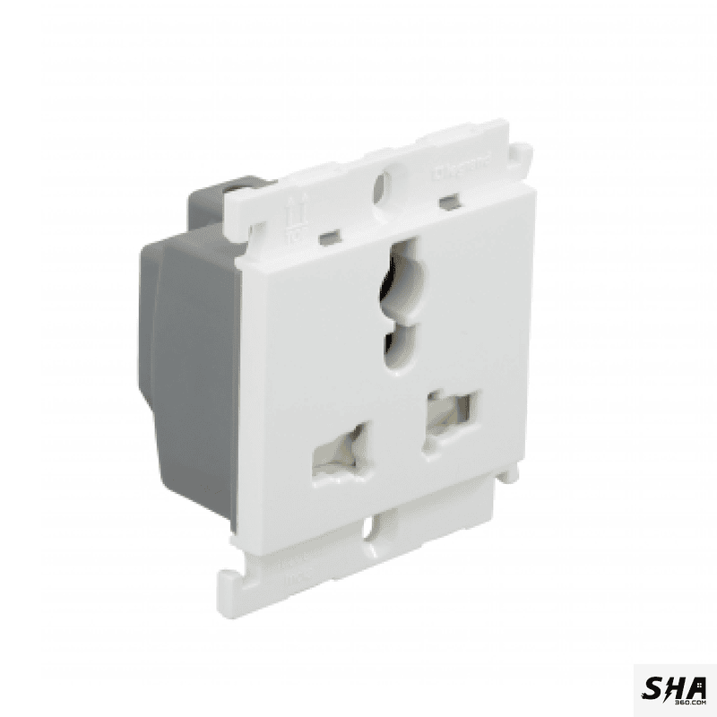 Legrand Mylinc Polycarbonate 6A/10A/13A Multi-Socket International (White) 6755 54 - Sha360