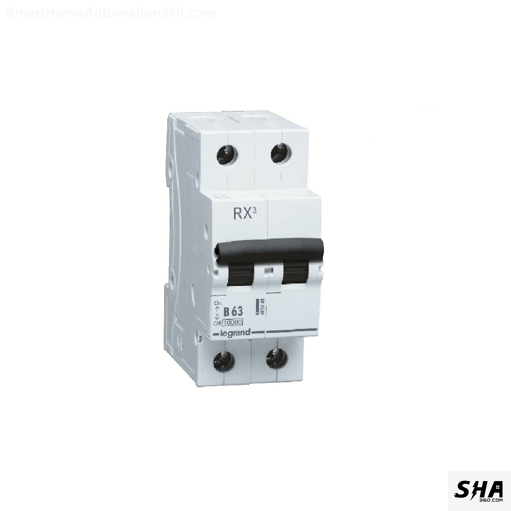 Legrand MCB 63A Double Pole (2-Pole) 10kA B Curve Rx3 (4024 46) - Sha360