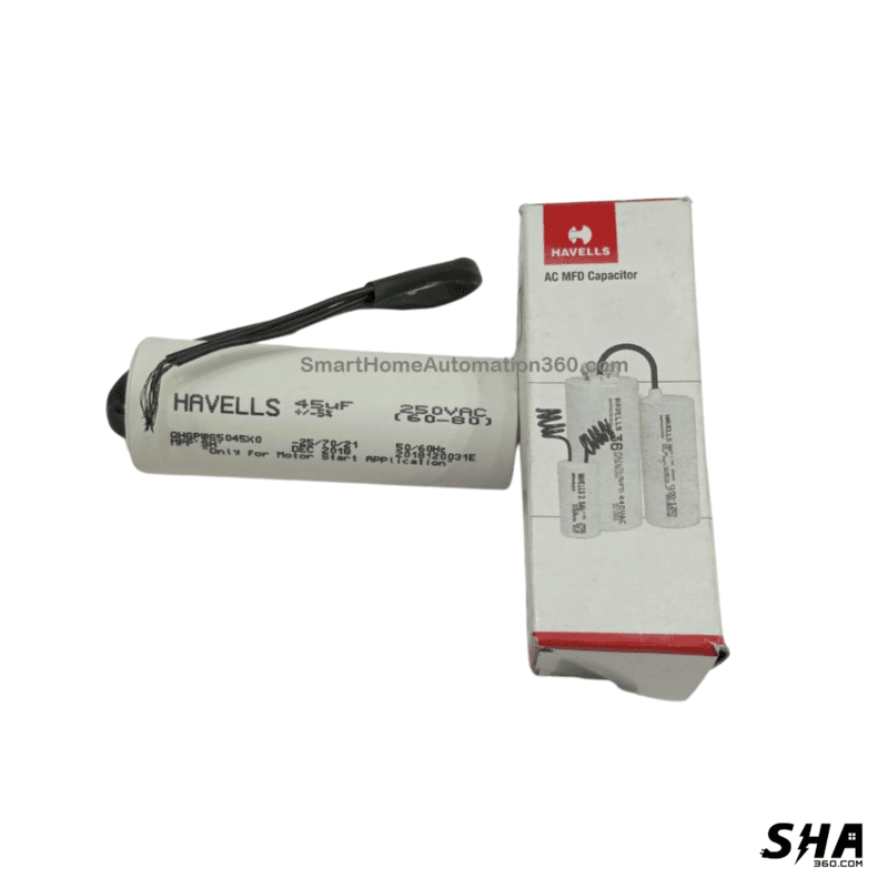Motor capacitor 45mfd 250V motor start capacitor (60-80) - Havells - Sha360