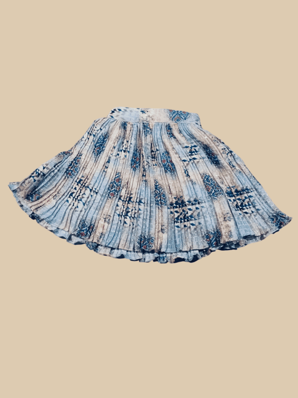 Indigo Ethnic-Inspired Sleeveless Top & Printed Pleated Skirt Set for Girls D.17.006 B.1296