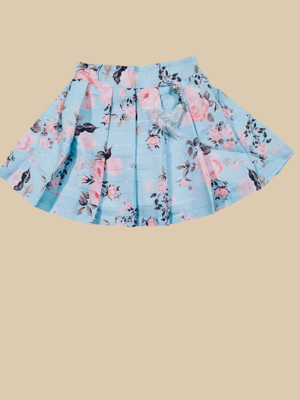 Blush Pink Top & Sky Blue Floral Skirt Set D.16.1225 B.1290
