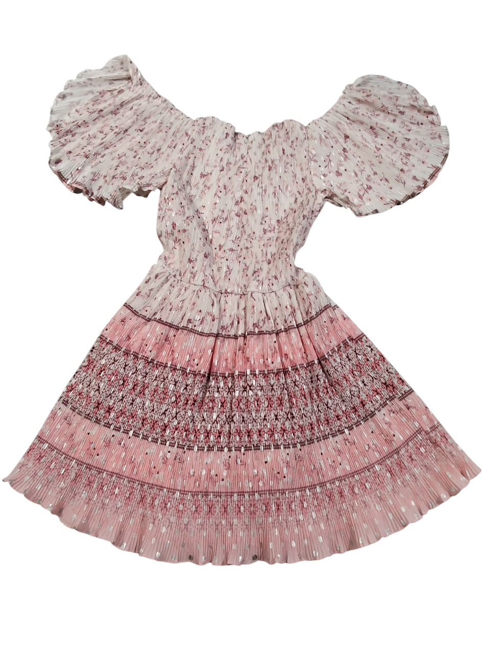 Elegant Pink Smocked Party Frock for Girls with Puff Sleeves – Vintage Style D.007 B.1234