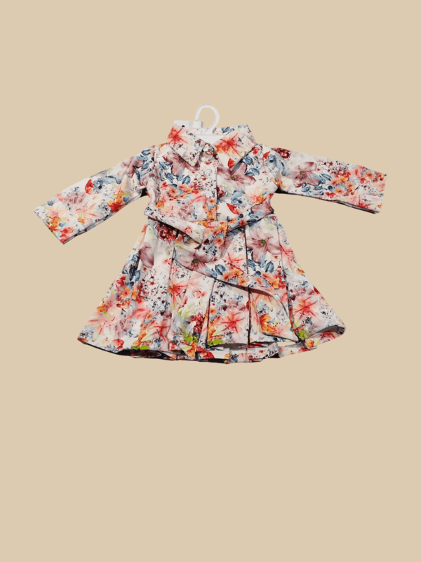 Elegant Floral Print Frock with Matching Jacket D.26.986 B.1357