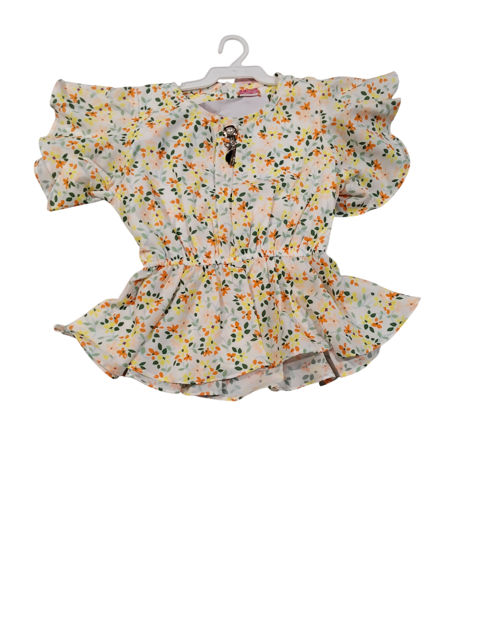 Trendy Baby Girl Floral Top & Denim Shorts Set – Summer Casual Wear D.19.5108 B.1310
