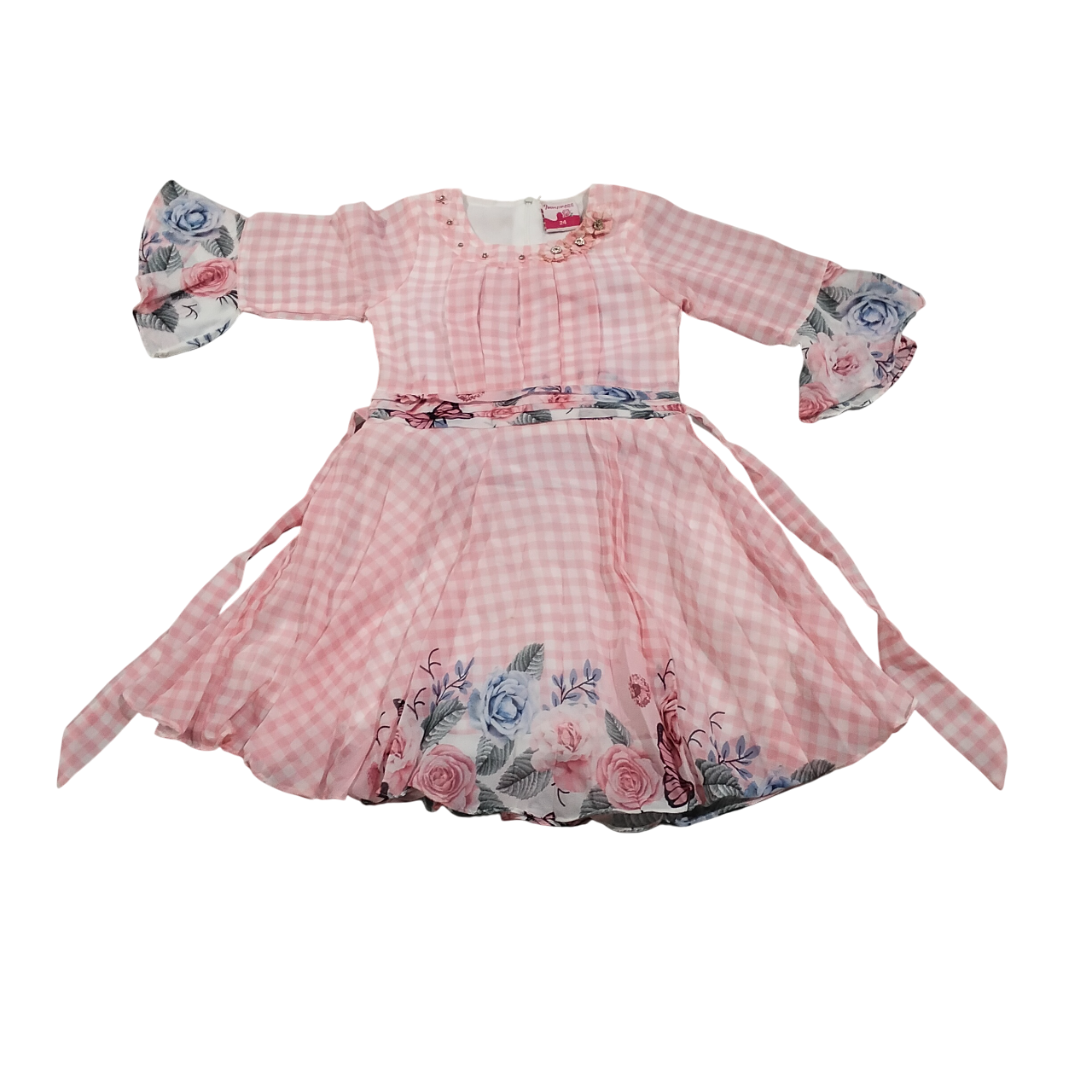 Floral Fantasy Girls Frock D.13.3184 B.1840 Floral Fantasy Girls Frock D.13.3184 B.1840