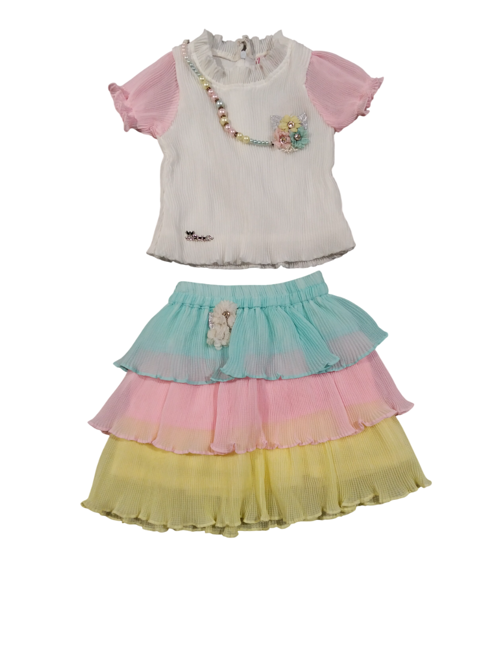 Girls' Party Wear Outfit โ Top and Skirt Set D.8.3188 B.1774 Girls' Party Wear Outfit โ Top and Skirt Set D.8.3188 B.1774