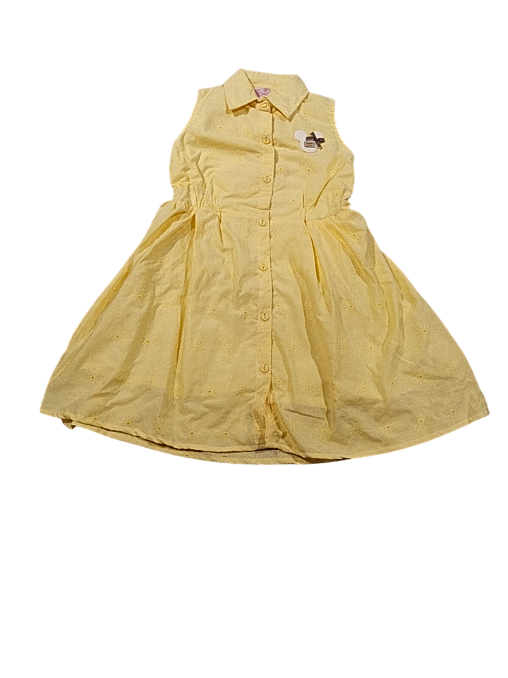 Girls' Sleeveless Cotton Frock – Button Down Style D.7.1300 B.7826
