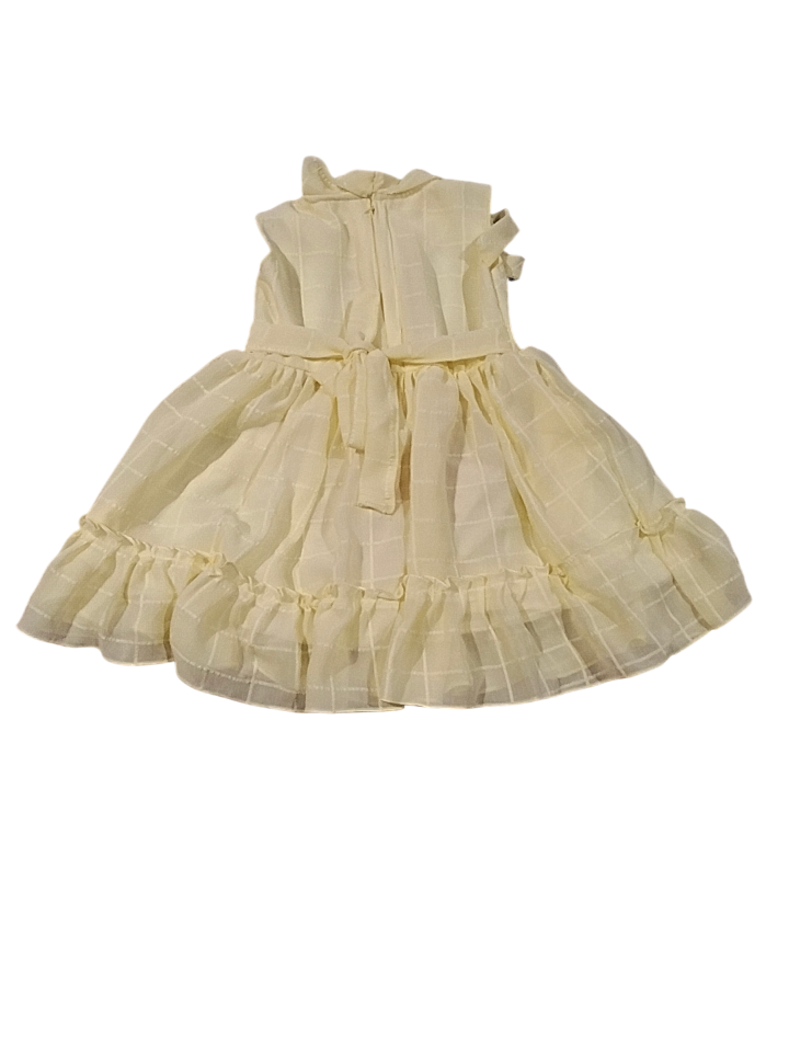 Yellow Checkered Net Frock with Bow & Ruffle Hem D.14.1367A B.1560 Yellow Checkered Net Frock with Bow & Ruffle Hem D.14.1367A B.1560