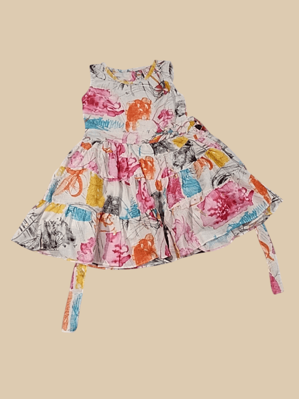 Girls' Trendy Pink Shirt & Multicolor Skirt Co-Ord Set D.3.1308 B.1505