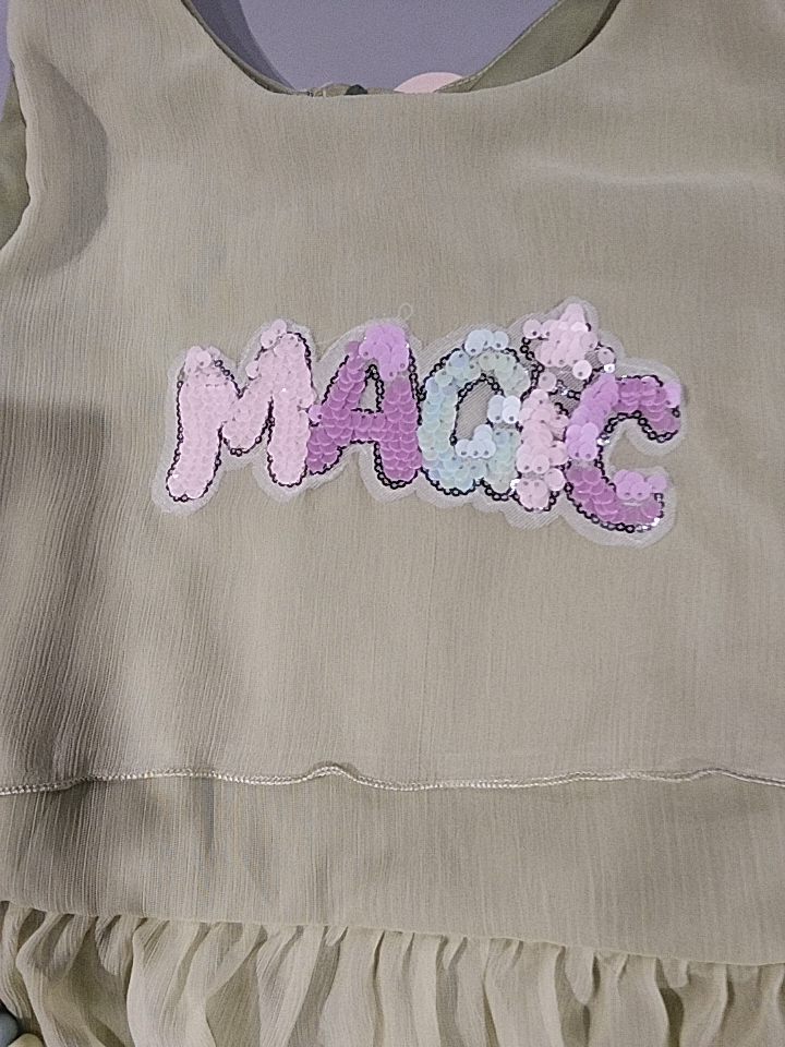 Girls' Fancy Layered Frock โ "MAGIC" Top Design D.17.1366A B.1573 Girls' Fancy Layered Frock โ "MAGIC" Top Design D.17.1366A B.1573