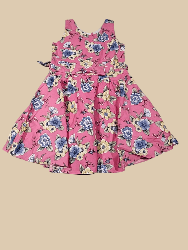 Girls' Sleeveless Floral Frock D.8.1350 B.7835