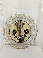Eelika handmade Round Shaped Lord Ganesh Wall hanging made of bamboo || home and office Eelika handmade Round Shaped Lord Ganesh Wall hanging made of bamboo || home and office