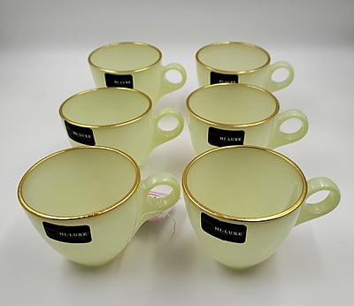 6 Pc. Glass Mug Set Green