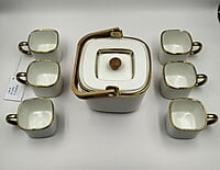Tea Set White Gold White
