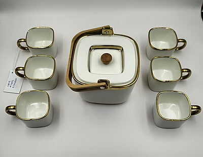 Tea Set White Gold White
