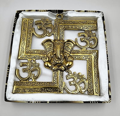 Ganesh With Om & Swastik