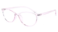 Female Large Cat Eye Spectacle Frame. See Through Light Pink Frame.