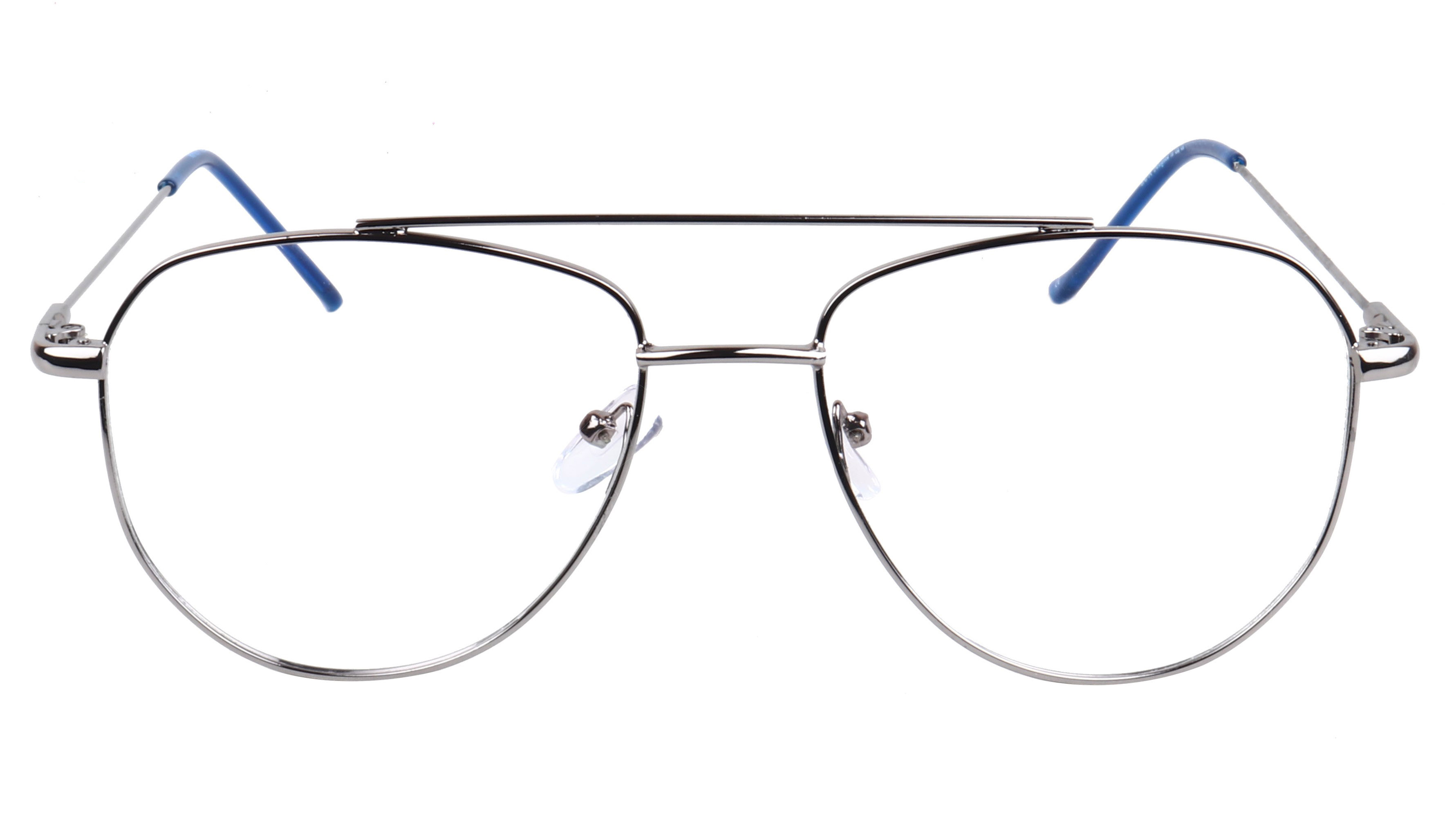 Unisex Aviator Spectacle Frame. Silver Frame. Size-Medium