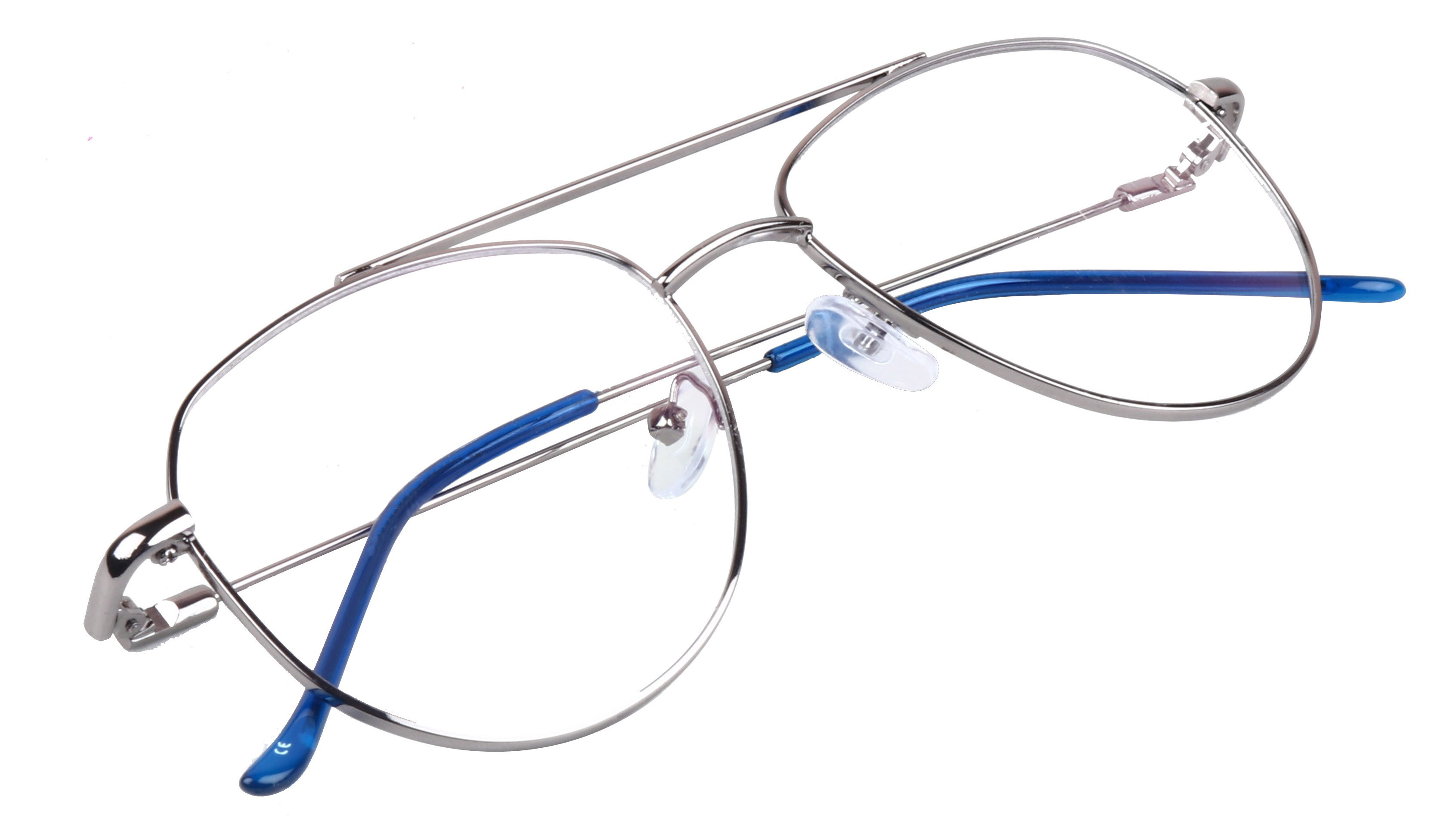 Unisex Aviator Spectacle Frame. Silver Frame. Size-Medium