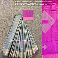PURE RAW SILK SAREE WITH PRETTY WEAVES YBRSRSS19721