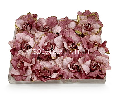 Shades of Blush Rose with Glittered Petals
