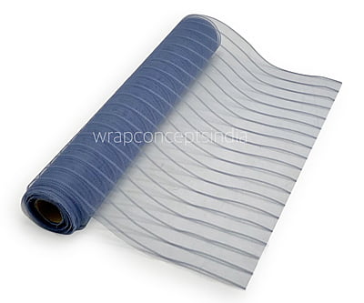 Net Roll Self Stripes - Blue Net Roll Self Stripes - Blue
