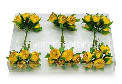 Mango Yellow Peonies on stick with Pollen