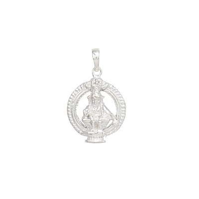 SRIMATHI JEWLLERS  Sterling Silver (92.5% purity) God Ayyappa Pendant for Men & Women Pure Silver Lord Ayappa Locket for Good Health & Wealth