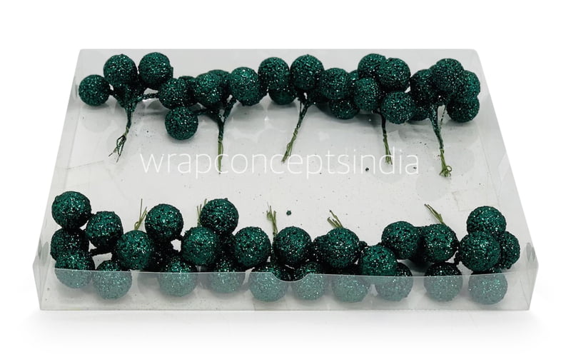 Deep Green Glitter Balls on Stick Deep Green Glitter Balls on Stick