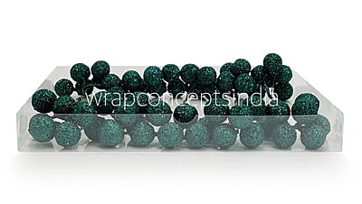 Deep Green Glitter Balls on Stick Deep Green Glitter Balls on Stick