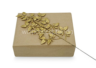 Gold Glitter Leaf on stick 8 Gold Glitter Leaf on stick 8