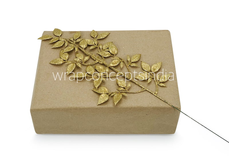 Gold Glitter Leaf on stick 8 Gold Glitter Leaf on stick 8