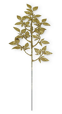 Gold Glitter Leaf on stick 8 Gold Glitter Leaf on stick 8